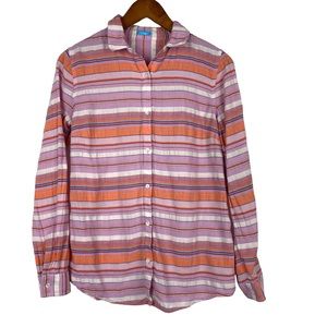 J. Mclaughlin Womens Striped Button-Front Shirt